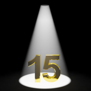 Gold 15th Or Fifteen 3d Number Representing Anniversary Or Birthday